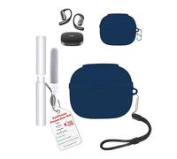 Carcasa para auriculares SHOKZ OpenFit Pro, toergy a prueba de golpes, impermeable, suave y delgada, cubierta de silicona con cordón, llavero y kit de limpieza, azul