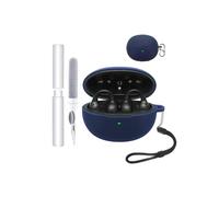 Carcasa para Baseus Inspire XC1 Auriculares, toergy a prueba de golpes, impermeable, suave y delgada, cubierta de silicona con cordón, llavero y kit de limpieza, azul