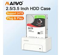 Carcasa para Disco Duro MAIWO de 2.5/3.5 Pulgadas, USB 3.0 a SATA, Base de Conexión Externa para Disco Duro, Adaptador de 5 Gbps, Capacidad de 24 TB, Compatible con UASP UK Plug