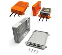 Carcasa para fuente de alimentación conmutada Mean Well LRS Serie compatible con fuente de alimentación Meanwell LRS-35 LRS-50 LRS-100 LRS-150 LRS-200 (Gris, LRS 100)