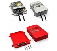 Carcasa para fuente de alimentación conmutada Mean Well LRS Serie compatible con fuente de alimentación Meanwell LRS-35 LRS-50 LRS-100 LRS-150 LRS-200 (rojo, LRS 35/50)