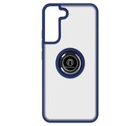 Carcasa para Galaxy S22 Plus bimaterial Anillo metálico Soporte de vídeo azul