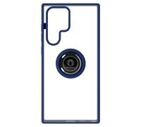 Carcasa para Galaxy S22 Ultra bimaterial Anillo metálico Soporte vídeo azul