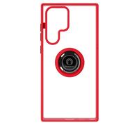Carcasa para Galaxy S22 Ultra bimaterial Anillo metálico Soporte vídeo rojo