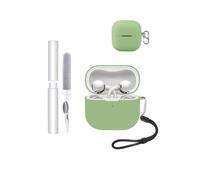 Carcasa para Huawei FreeClip 2 Auriculares, toergy a prueba de golpes, impermeable, suave y delgada, cubierta de silicona con cordón, llavero y kit de limpieza, verde claro