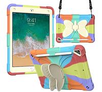 Carcasa para iPad de 9,7 Pulgadas (6ª/5ª generación, Modelo 2018/2017) con protección, Funda de protección antigolpes, Soporte Giratorio de 360 Grados