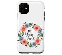 Carcasa para iPhone 11 101 Years Loved 101th Birthday Floral 101 Years Loved Women