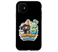 Carcasa para iPhone 11 6 años cumpleaños Ninja Boys Six 6th Sexto Kids Party Cute