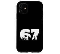 Carcasa para iPhone 11 67 Flame Drip Number Bold Minimal Fire Theme Diseño Gráfico