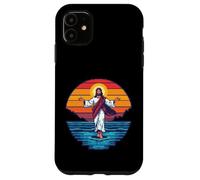 Carcasa para iPhone 11 8-bit Jesús Caminando sobre el Agua Pixel Art Retro Christian Gamer