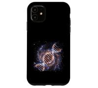 Carcasa para iPhone 11 ADN Helix Galaxia Ciencia Espacial Cósmico Concepto Gráfico