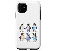 Carcasa para iPhone 11 Adorable Acuarela pingüinos antárticos Fauna Arte