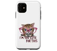 Carcasa para iPhone 11 Adorable Gatito con Gafas y Cita Linda