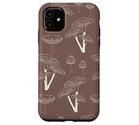 Carcasa para iPhone 11 Aesthetic Cottagecore Vintage Mushroom Garden Brown