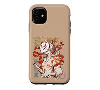 Carcasa para iPhone 11 Aesthetic Japanese Kabuki Kitsune Mask Demon Samurai Girl