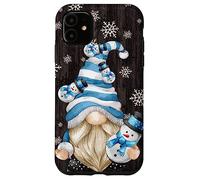 Carcasa para iPhone 11 Aesthetic Snowflake Pattern with Snowman and Winter GNOME