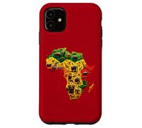 Carcasa para iPhone 11 African Animal Map Juneteenth Flag Colors Pride Black Africa