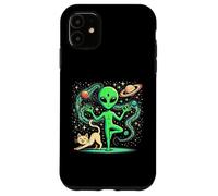 Carcasa para iPhone 11 Alien Haciendo un Yoga - Yoga Pose - Espacio - Plancton