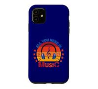 Carcasa para iPhone 11 All You Need Is Music Retro Auriculares Clave de Sol