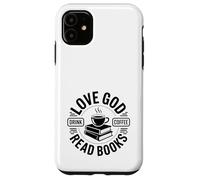 Carcasa para iPhone 11 ¡Ama a Dios, Bebe café, Lee Libros!