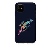 Carcasa para iPhone 11 Amante de los Delfines Oak Island NC Familia Vacaciones en la Playa