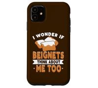 Carcasa para iPhone 11 Amante de Nueva Orleans Me pregunto si Beignets piensan en mí también