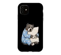Carcasa para iPhone 11 American Bully Sleeping in Cute Pijama Sleep Dog