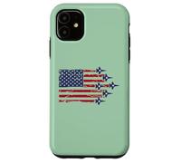 Carcasa para iPhone 11 American Flag Patriotic Fighter Jet Airplane Flyover 4th