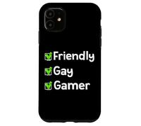 Carcasa para iPhone 11 Amistoso Gay Gamer LGBTQ Identidad Orgullo Inclusión Gay Jugadores