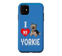 Carcasa para iPhone 11 Amo a mi Perro pequeño Yorkie Yorkshire Terrier Amante de los Animales