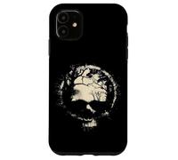 Carcasa para iPhone 11 Anillo de Calavera de Bosque y Luna Surrealista Ghostly Gothic Horror Graphic