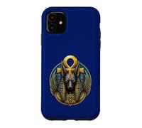 Carcasa para iPhone 11 Anubis Jackal God Ankh Arte del Mito Egipcio Antiguo