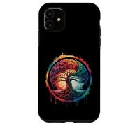 Carcasa para iPhone 11 Árbol de la Vida Naturaleza Colorida Yin Yang Zen Yoga Meditación