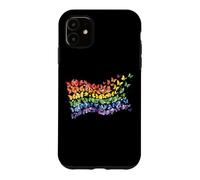 Carcasa para iPhone 11 Arco Iris Bandera Mariposas Gay Orgullo Mes Arte Homosexualidad