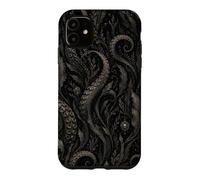 Carcasa para iPhone 11 Arte botánico del océano del Bosque de Algas Marinas oscuras
