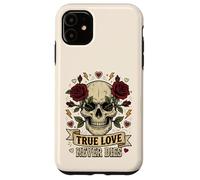 Carcasa para iPhone 11 Arte gótico del Tatuaje de Las Rosas del Amor Verdadero Nunca morirá