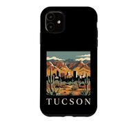 Carcasa para iPhone 11 Arte Urbano Retro del Horizonte de Tucson, Arizona, montañas del Desierto