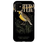 Carcasa para iPhone 11 Arte Vintage de observación de Aves de Western Meadowlark Love Birds