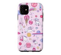 Carcasa para iPhone 11 Astronauta Narval Mapache Unicornio UFO Ciencia ficción Nave Espacial Galaxia