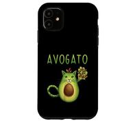 Carcasa para iPhone 11 Avogato Cinco De Mayo Regalo Cinco De Meow Avogato Cat Aguacate