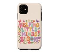 Carcasa para iPhone 11 Ayudando a Little Minds Bloom Teacher Floral Mariposa Manzana
