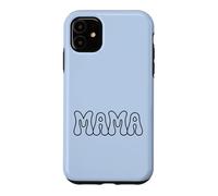 Carcasa para iPhone 11 Azul - Mama Retro Bubble Letters Groovy Heart