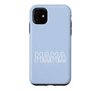 Carcasa para iPhone 11 Azul - Mama Retro Bubble Letters Groovy Heart