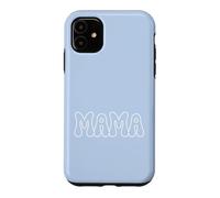 Carcasa para iPhone 11 Azul - Mama Retro Bubble Letters Groovy Heart