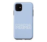 Carcasa para iPhone 11 Azul - Mama Retro Bubble Letters Groovy Heart