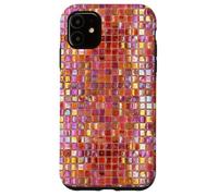 Carcasa para iPhone 11 Azulejos de Mosaico de Vidrio Italiano Sicilia Rosa Naranja Preppy