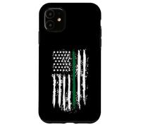 Carcasa para iPhone 11 Back The Green Thin Green Line American Flag Border Patrol