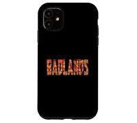 Carcasa para iPhone 11 Badlands Coloridas Formaciones Rocas Clásicas Letras en Negrita