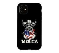 Carcasa para iPhone 11 Bandana Barral Racer con la Bandera Estadounidense de Rodeo Cowboy Country