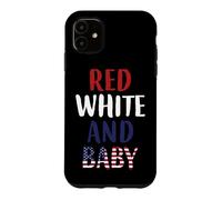 Carcasa para iPhone 11 Bandera Americana Bebé Rojo Blanco Azul Embarazo Mamá